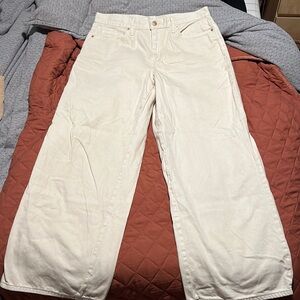 Universal Thread Ecru High Rise Wide Leg Jeans
